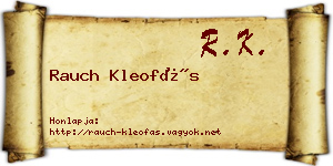 Rauch Kleofás névjegykártya